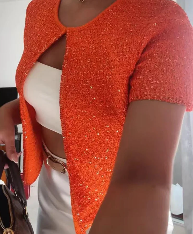 Glitzernde Strickjacke mit vielen Details sehr hochwertig