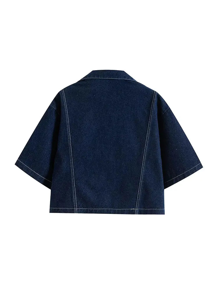 Sommer Damen Casual Sets Mode Mini Röcke Shorts Sets Denim Kurzes Hemd Top