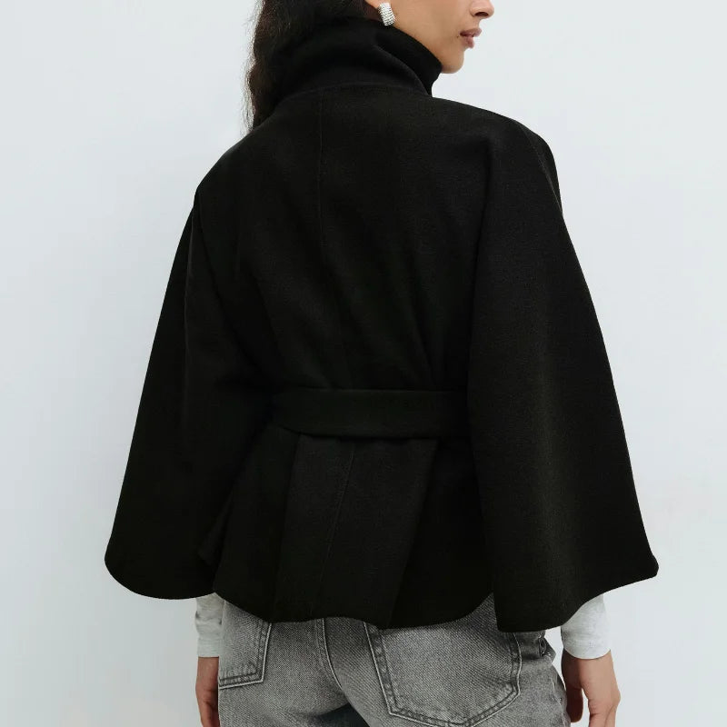 Poncho Mantel mit Gürtel Elegant