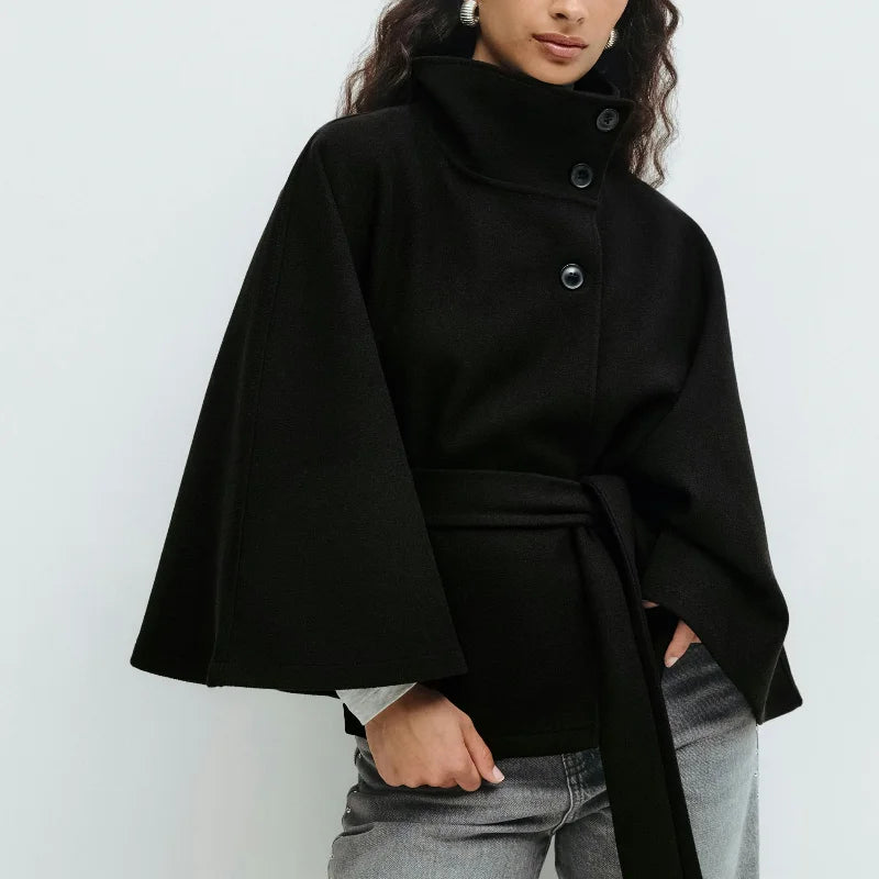 Poncho Mantel mit Gürtel Elegant