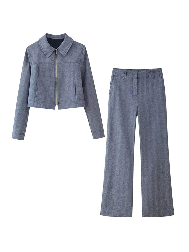 Chic & Crop: Business-Casual Leinen-Zweiteiler in Natur-Beige