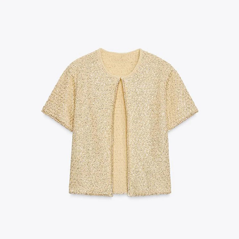 Glitzernde Strickjacke mit vielen Details sehr hochwertig