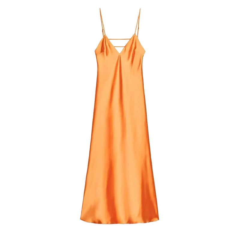 Leuchtendes Satin Sunset-Dress