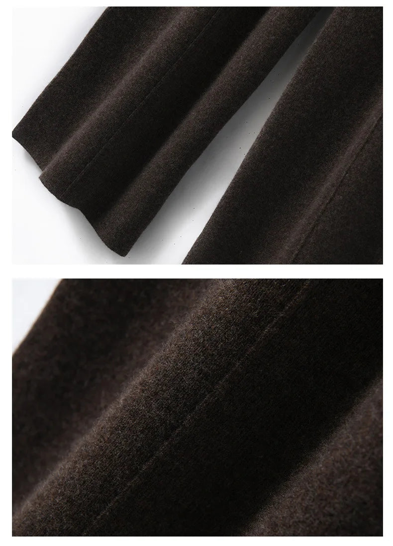 Kaschmir-Komfort: Luxuriöse Wide-Leg Strickhose für stilvolles Lounging