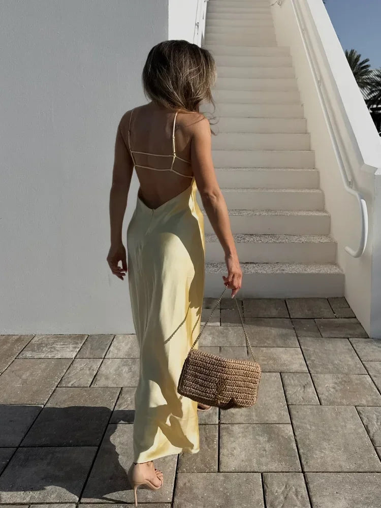 Leuchtendes Satin Sunset-Dress