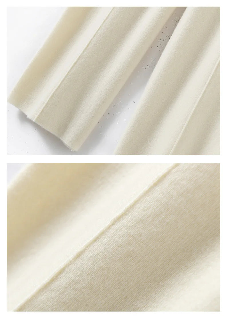 Kaschmir-Komfort: Luxuriöse Wide-Leg Strickhose für stilvolles Lounging