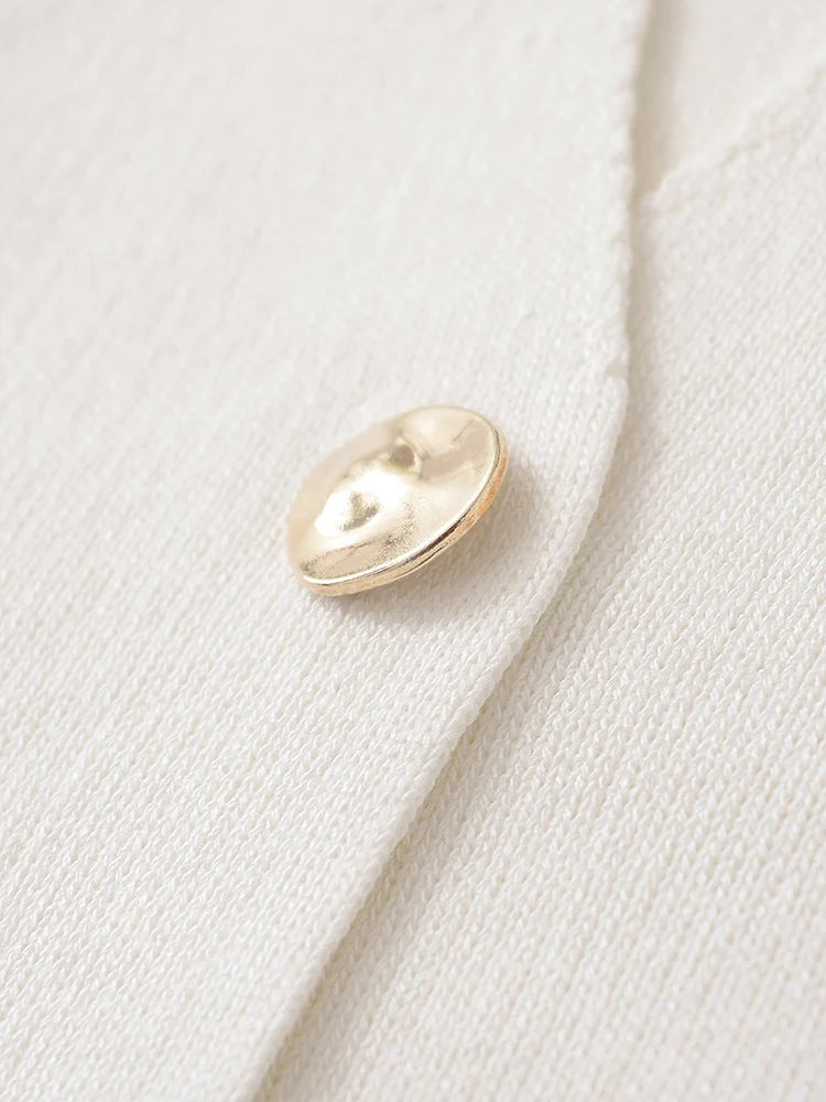 Kurzarm Strickjacke in Crem Farben